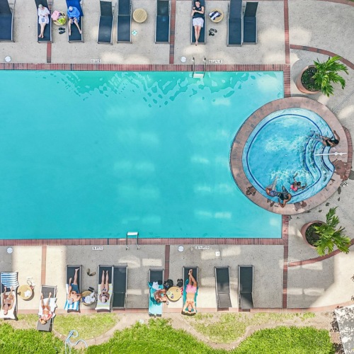 Resort-style swimming pool