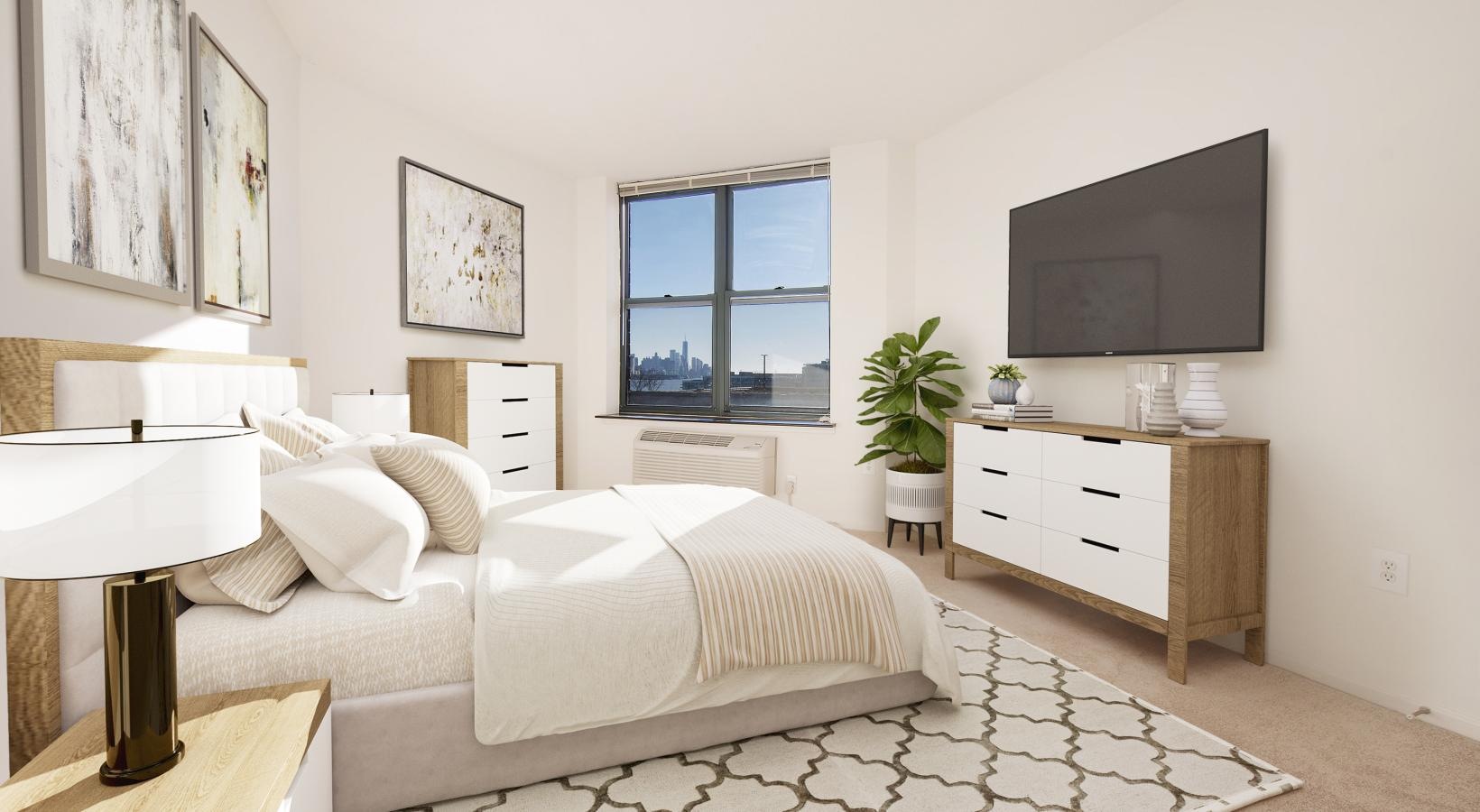 Bedroom options to fit every lifestyle a bedroom with a large bed and a tv