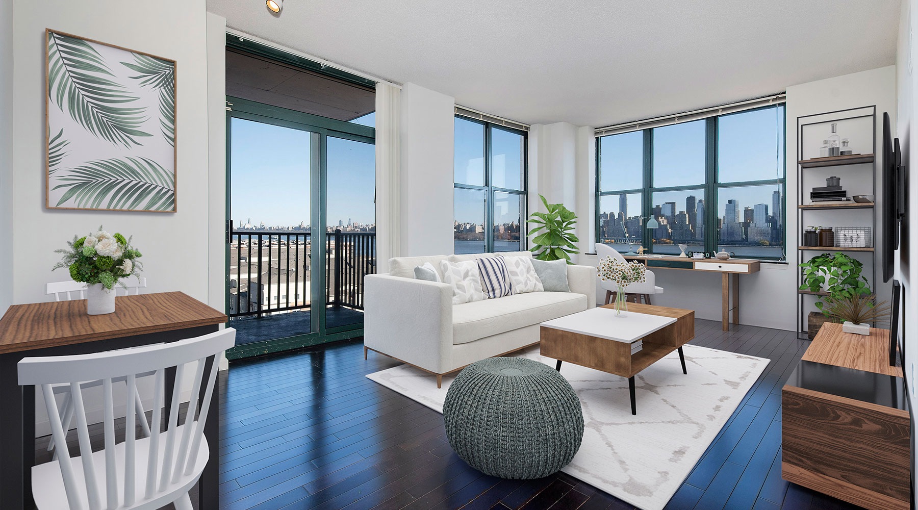 beautiful living room with views